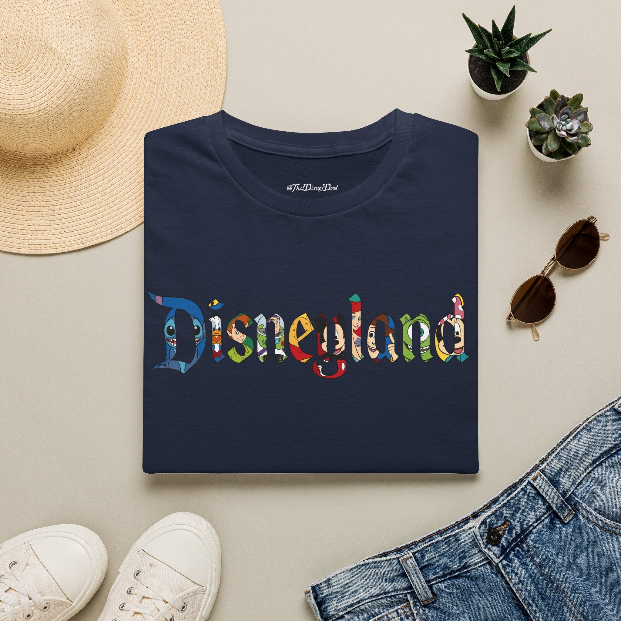 Disneyland Characters T-Shirt — Classic Disney Letter Art