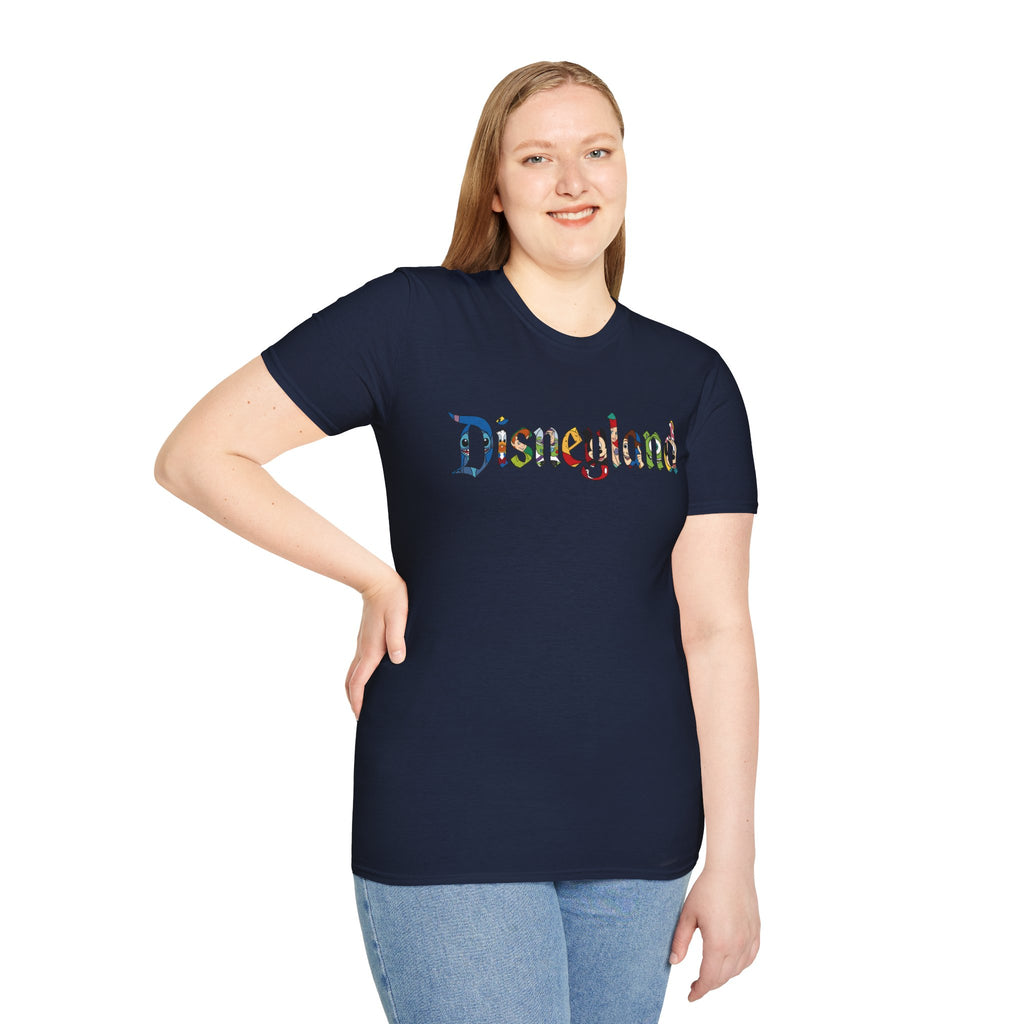 Disneyland Characters T-Shirt — Classic Disney Letter Art