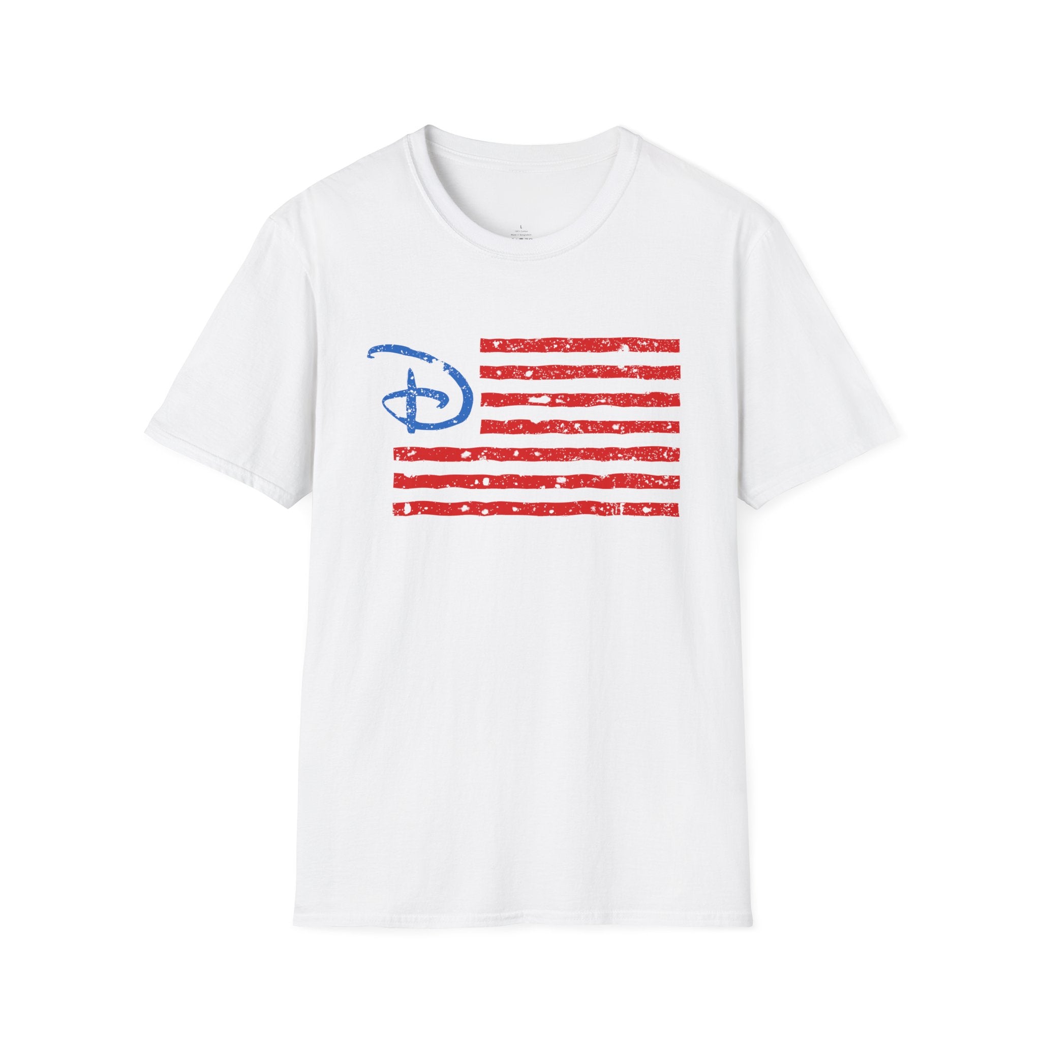 Distressed American Flag Tee with Classic Disney Style