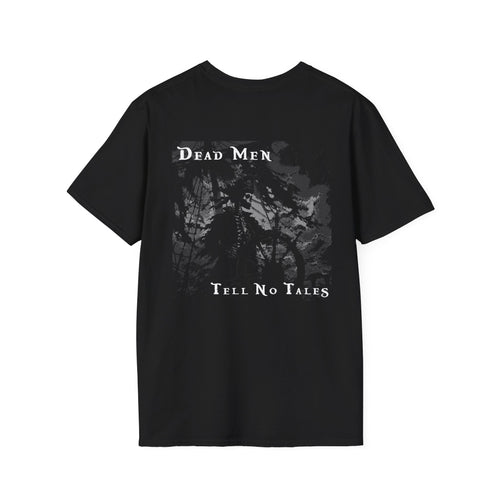 Dead Men at the Helm Pirate T-Shirt — Skeleton Pirate & Crossed Cutlasses
