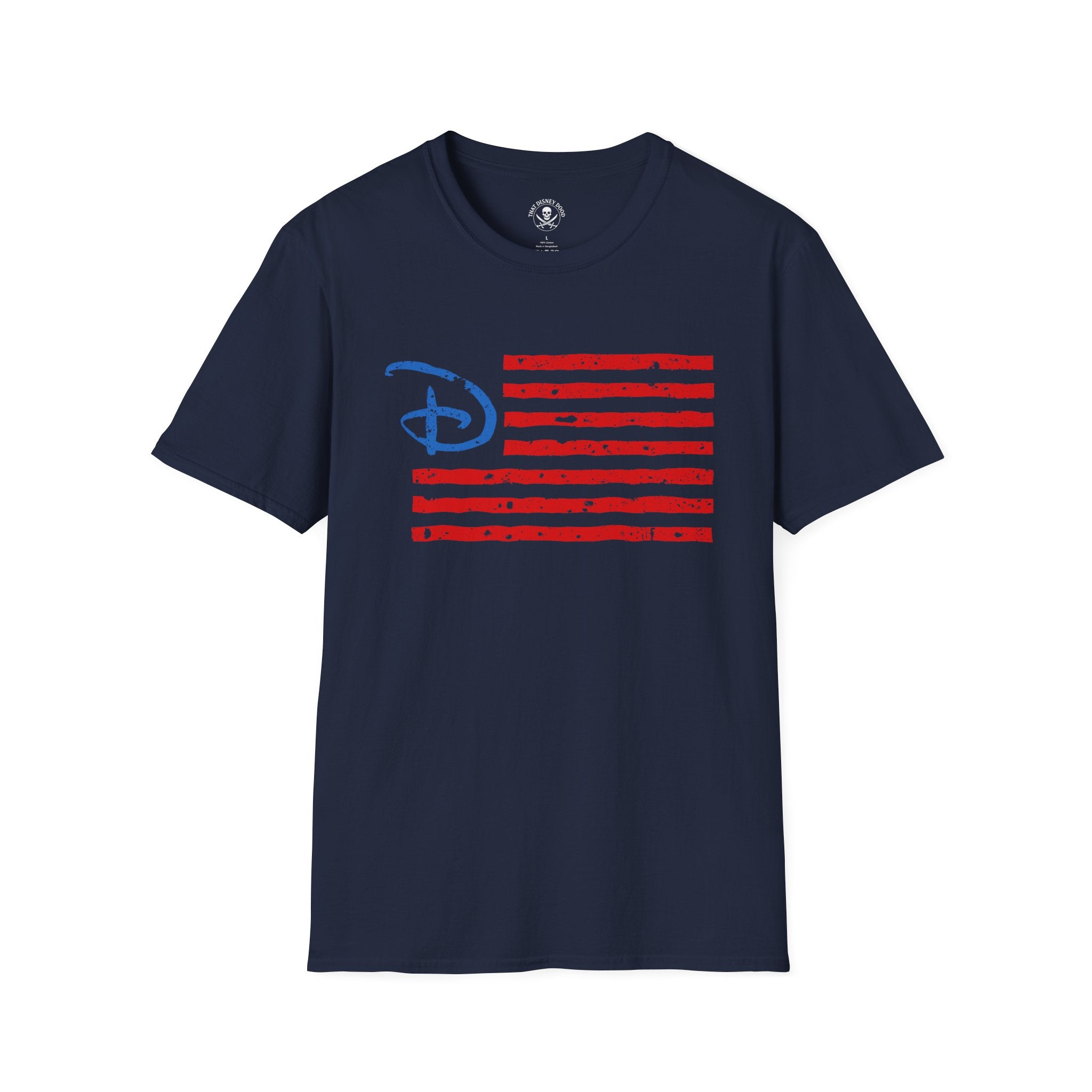 Distressed American Flag Tee with Classic Disney Style