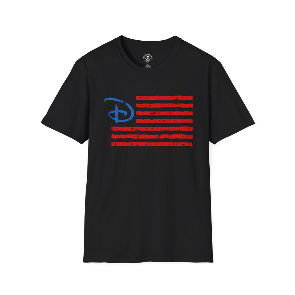 Distressed American Flag Tee with Classic Disney Style