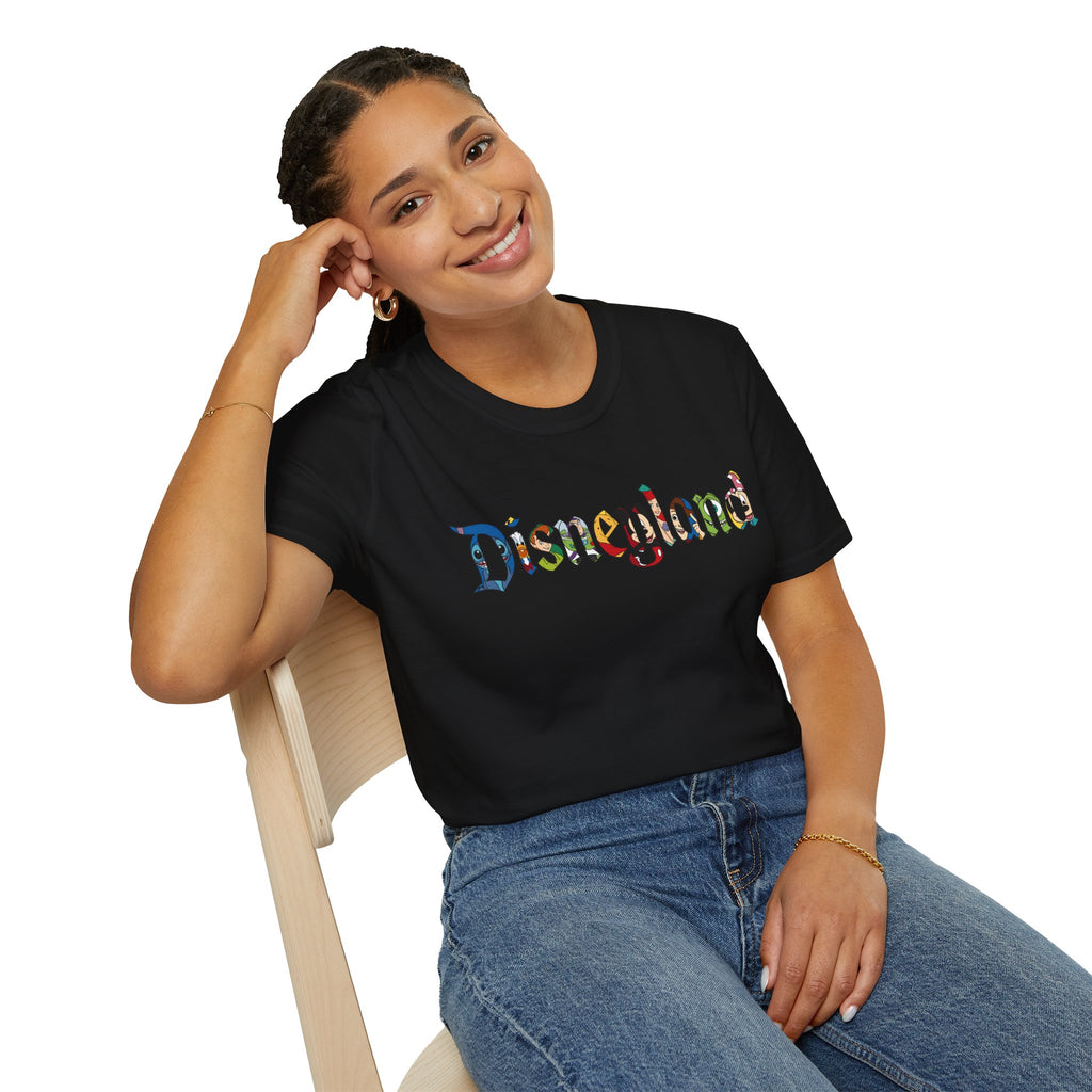 Disneyland Characters T-Shirt — Classic Disney Letter Art