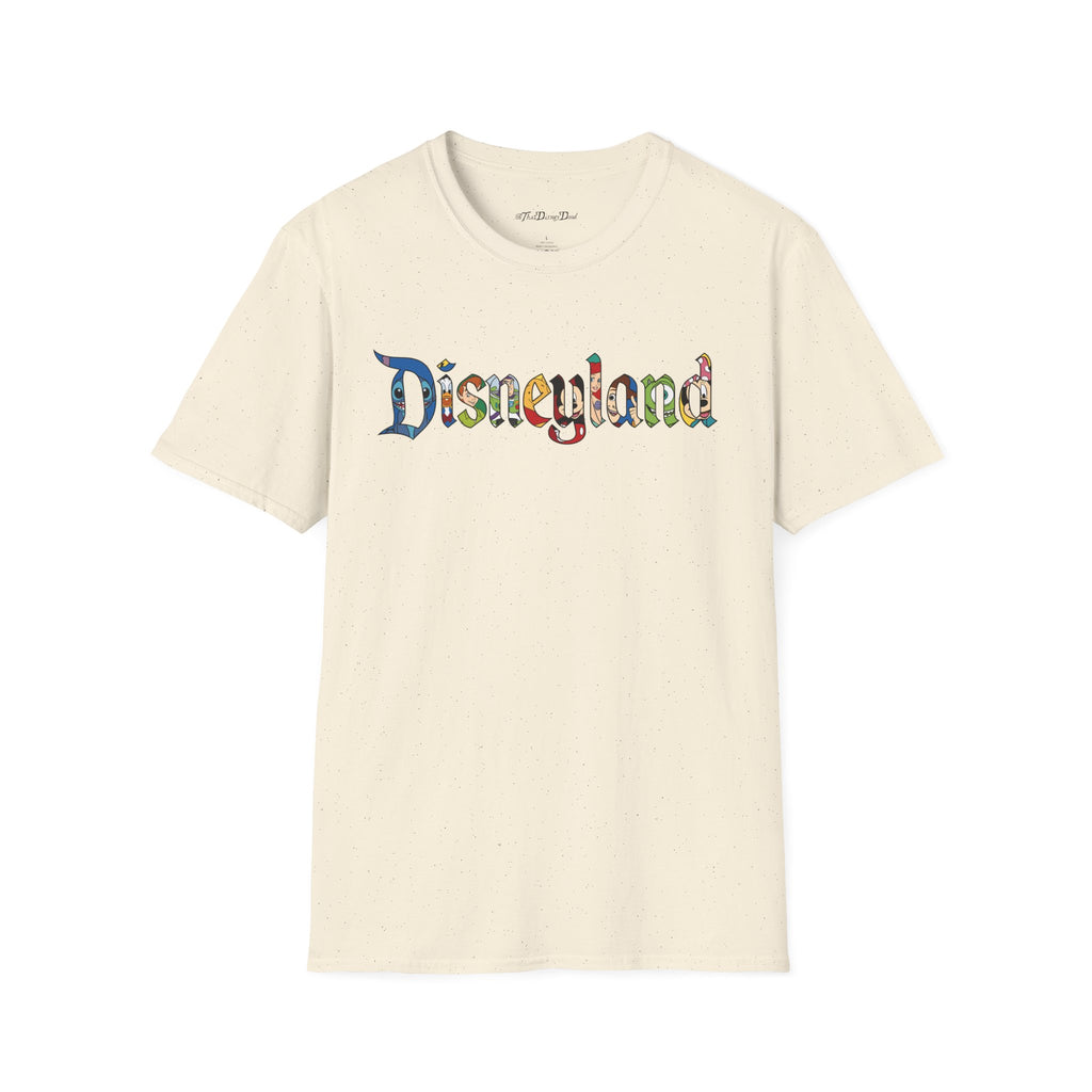 Disneyland Characters T-Shirt — Classic Disney Letter Art