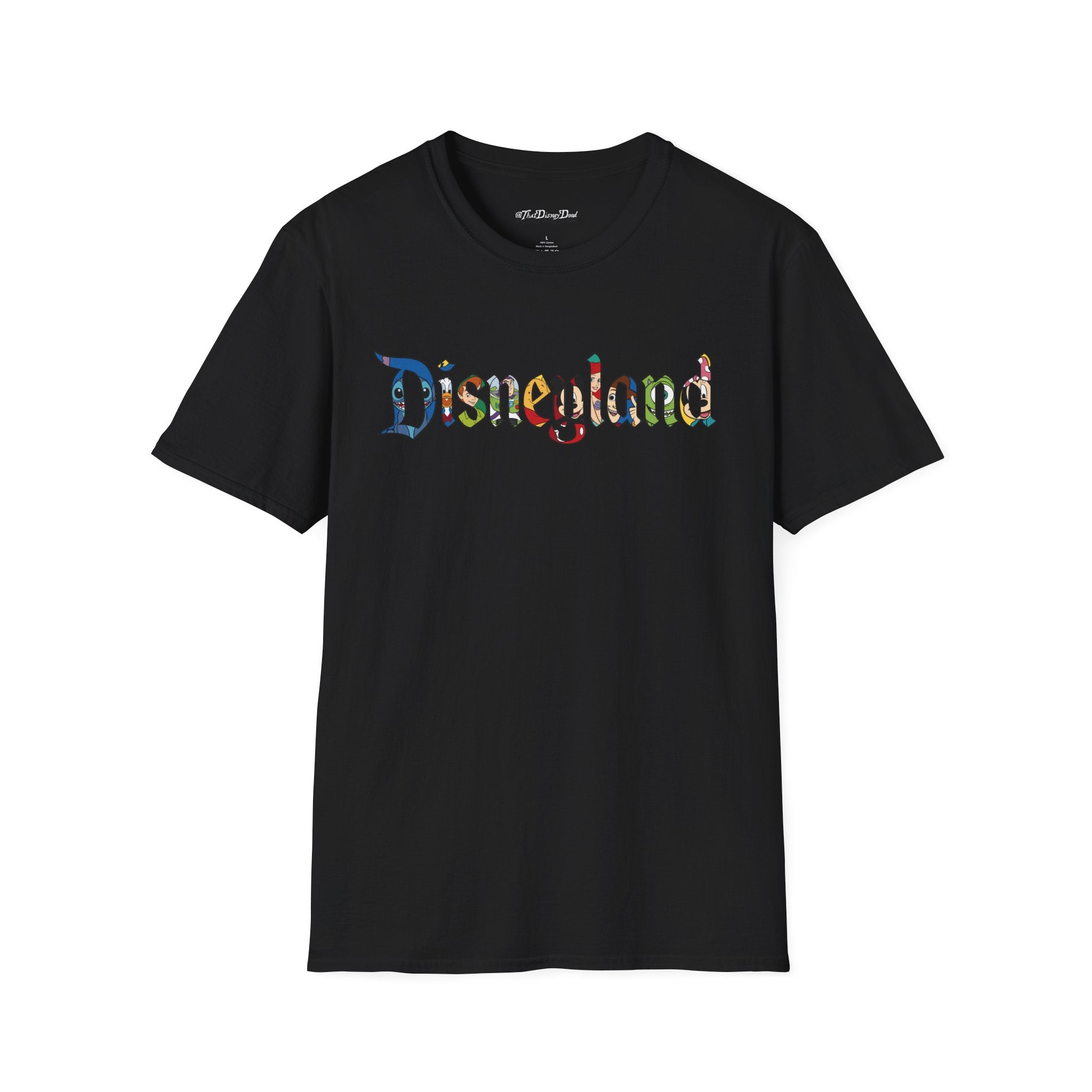 Disneyland Characters T-Shirt — Classic Disney Letter Art