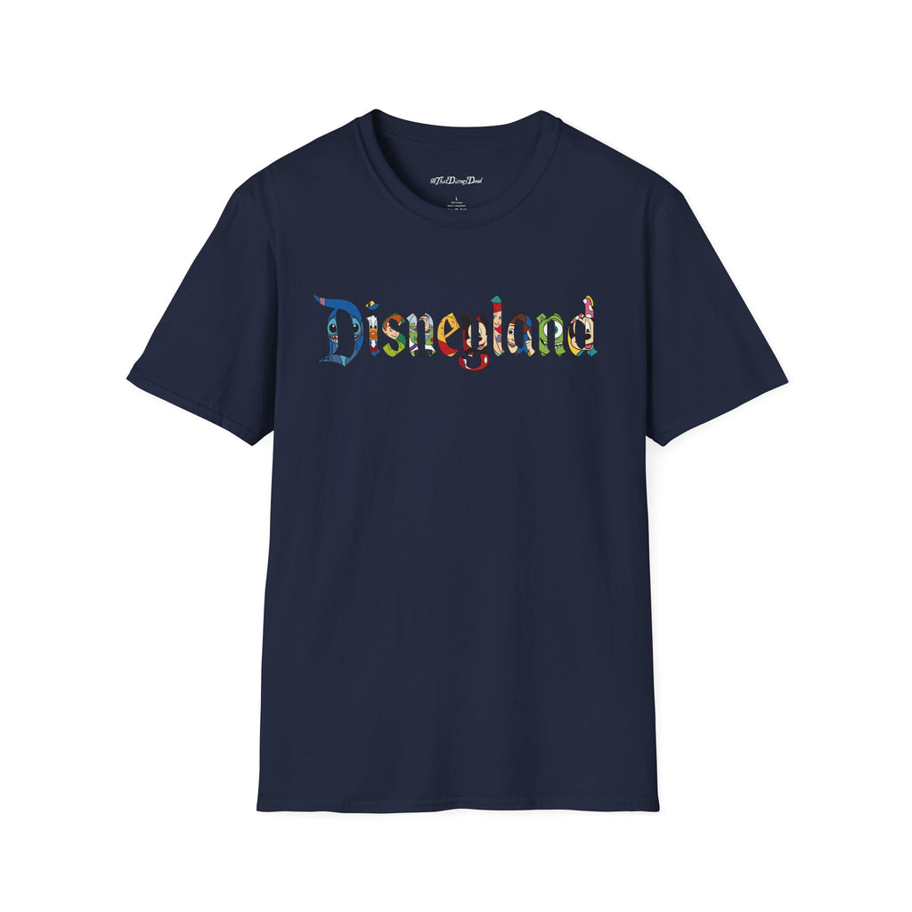 Disneyland Characters T-Shirt — Classic Disney Letter Art